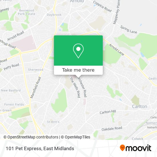 How to get to 101 Pet Express in Nottingham by Bus Light rail or