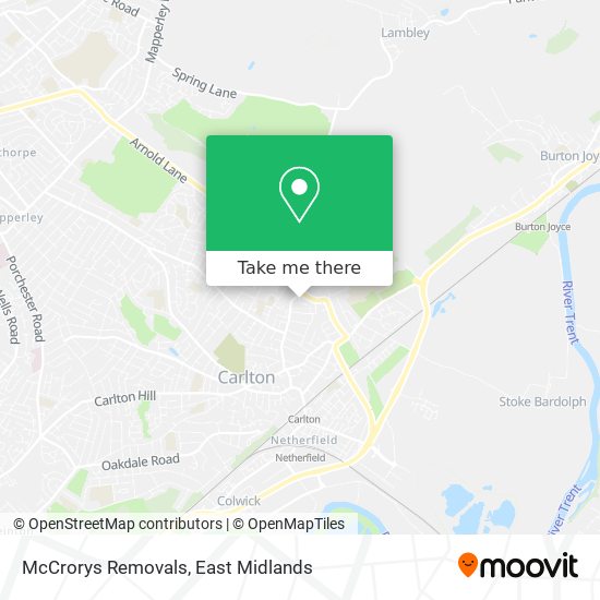 McCrorys Removals map