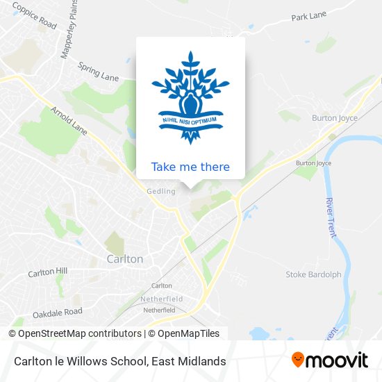 Carlton le Willows School map