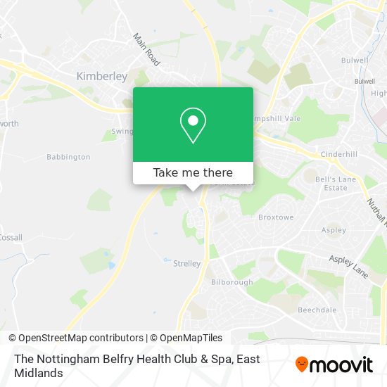 The Nottingham Belfry Health Club & Spa map