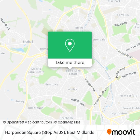 Harpenden Square (Stop As02) map