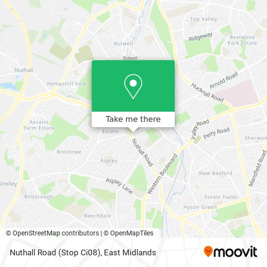 Nuthall Road (Stop Ci08) map