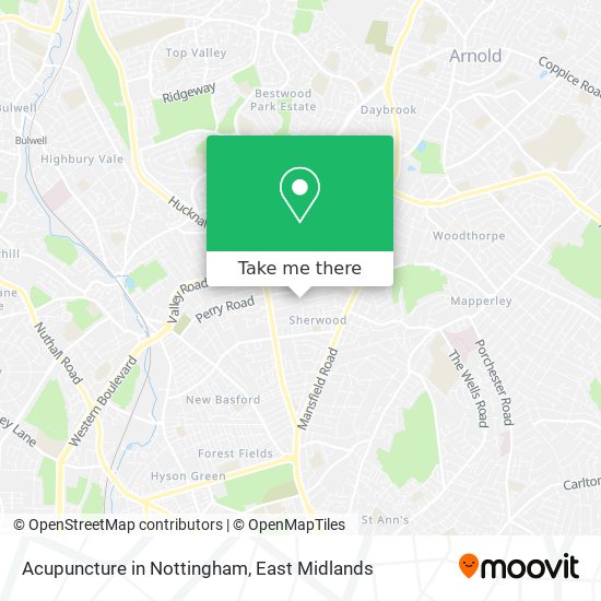 Acupuncture in Nottingham map