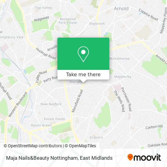 Maja Nails&Beauty Nottingham map