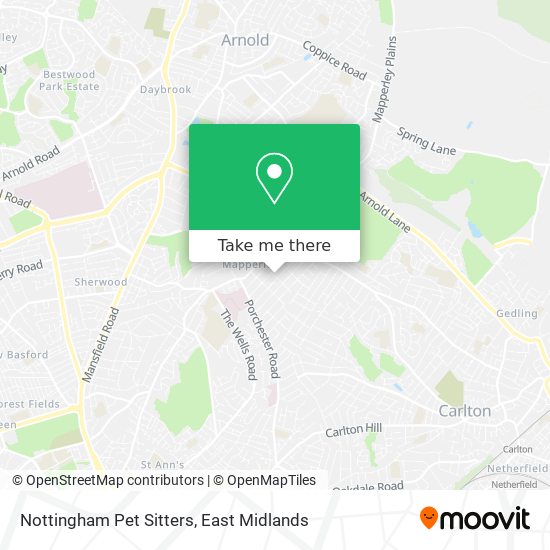 Nottingham Pet Sitters map