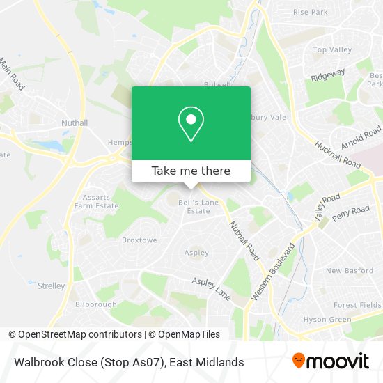 Walbrook Close (Stop As07) map