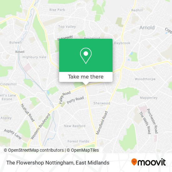 The Flowershop Nottingham map