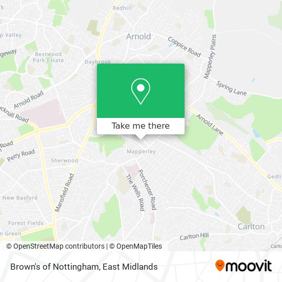 Brown's of Nottingham map