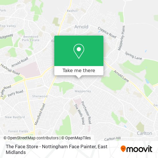 The Face Store - Nottingham Face Painter map