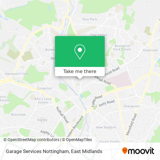 Garage Services Nottingham map