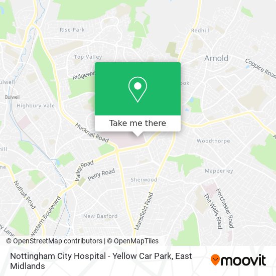Nottingham City Hospital - Yellow Car Park map
