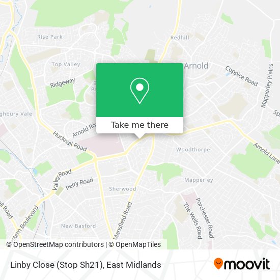 Linby Close (Stop Sh21) map