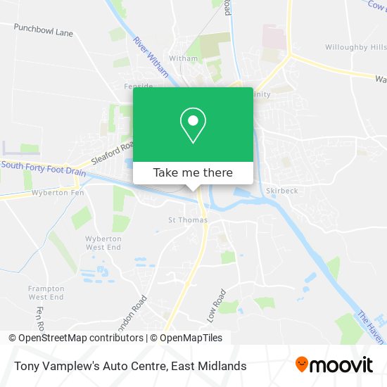 Tony Vamplew's Auto Centre map