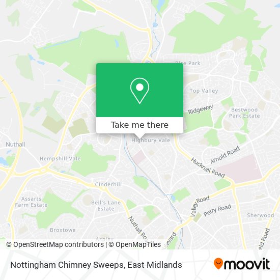 Nottingham Chimney Sweeps map
