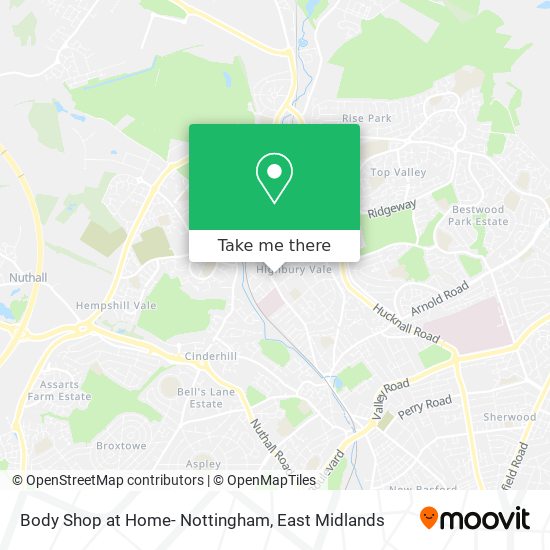 Body Shop at Home- Nottingham map