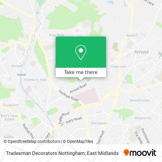 Tradesman Decorators Nottingham map