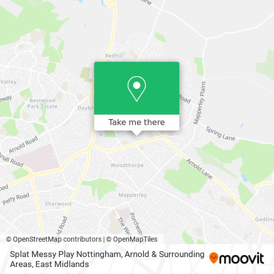 Splat Messy Play Nottingham, Arnold & Surrounding Areas map