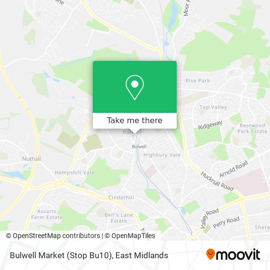 Bulwell Market (Stop Bu10) map