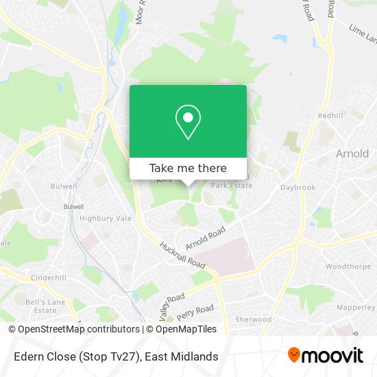 Edern Close (Stop Tv27) map