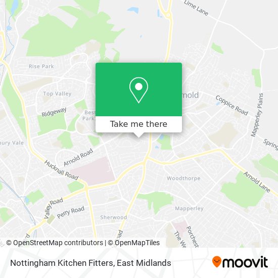 Nottingham Kitchen Fitters map