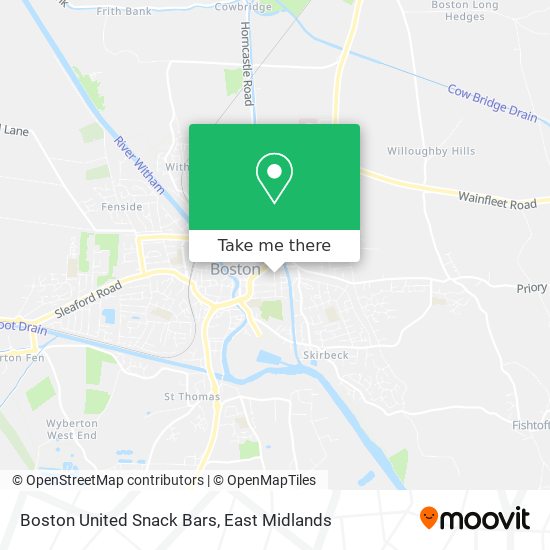 Boston United Snack Bars map
