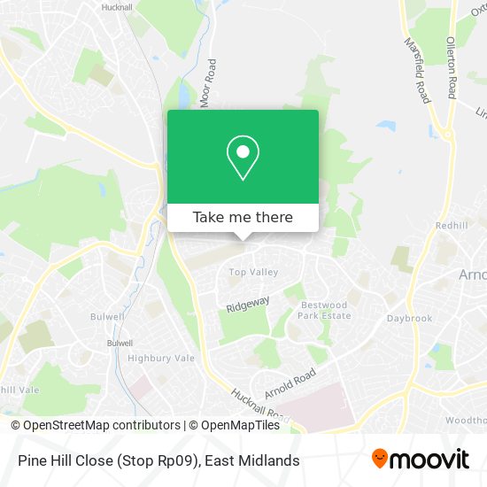 Pine Hill Close (Stop Rp09) map