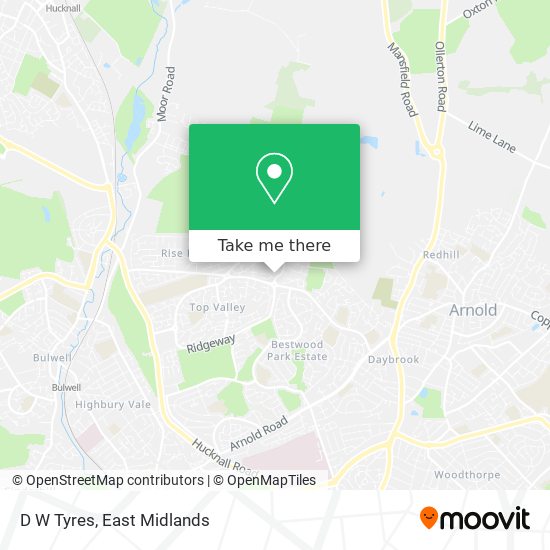 D W Tyres map