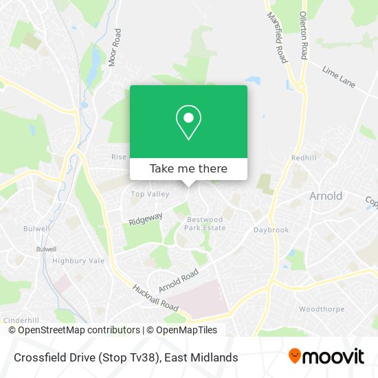 Crossfield Drive (Stop Tv38) map