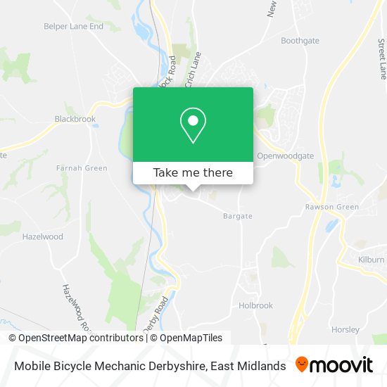 Mobile Bicycle Mechanic Derbyshire map