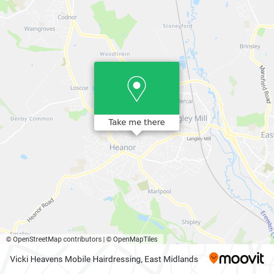 Vicki Heavens Mobile Hairdressing map