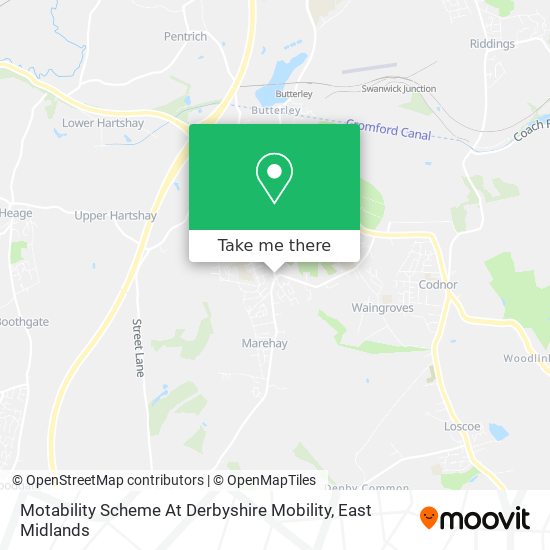 Motability Scheme At Derbyshire Mobility map