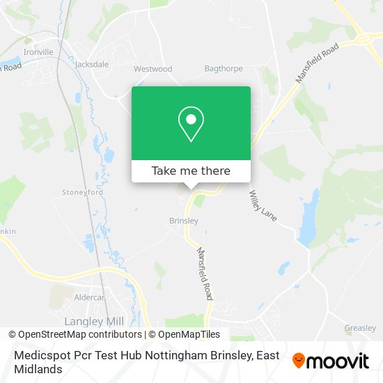 Medicspot Pcr Test Hub Nottingham Brinsley map