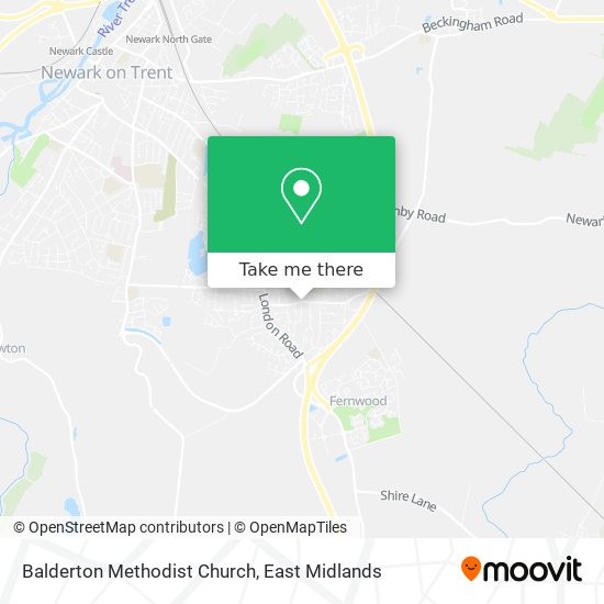 Balderton Methodist Church map