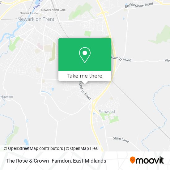 The Rose & Crown- Farndon map