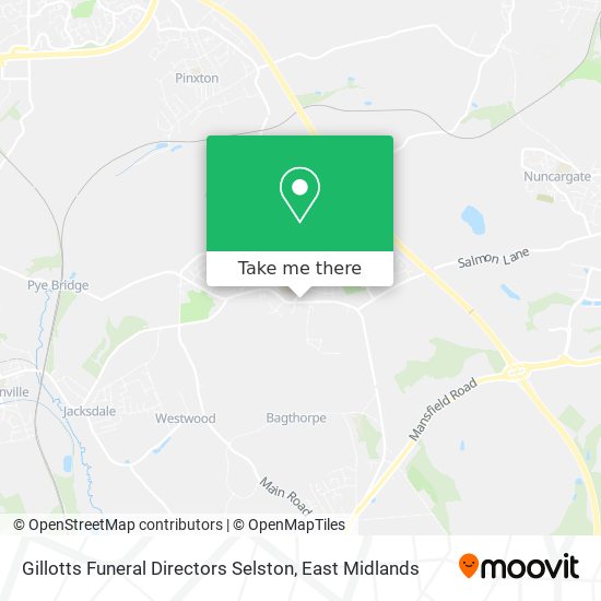 Gillotts Funeral Directors Selston map