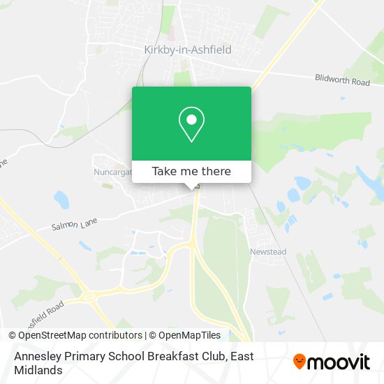 Annesley Primary School Breakfast Club map