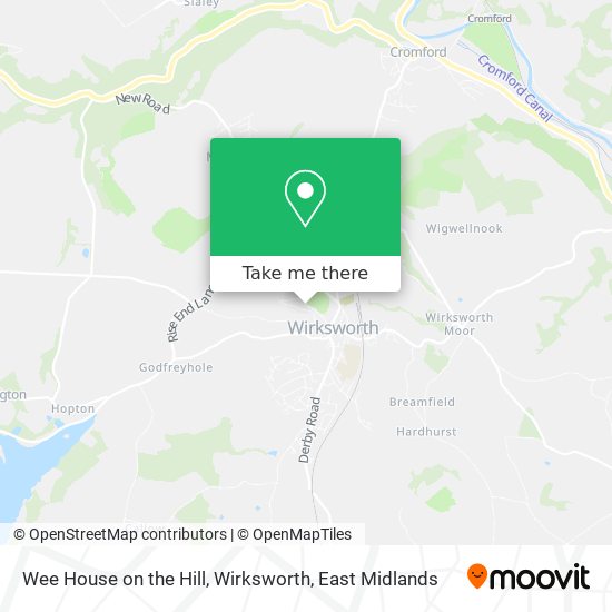 Wee House on the Hill, Wirksworth map