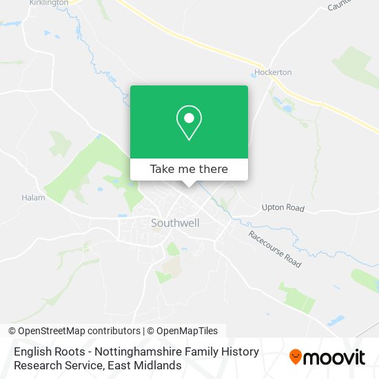 English Roots - Nottinghamshire Family History Research Service map