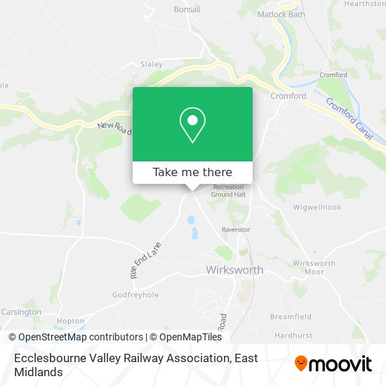 Ecclesbourne Valley Railway Association map