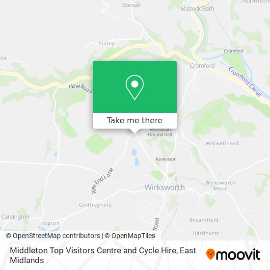 Middleton Top Visitors Centre and Cycle Hire map