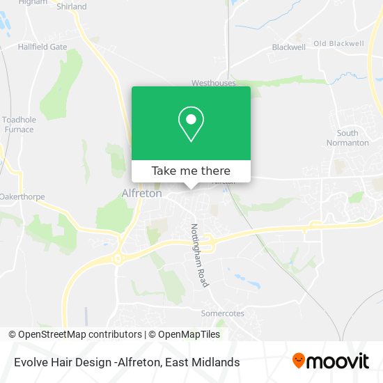 Evolve Hair Design -Alfreton map