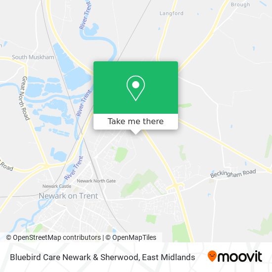 Bluebird Care Newark & Sherwood map