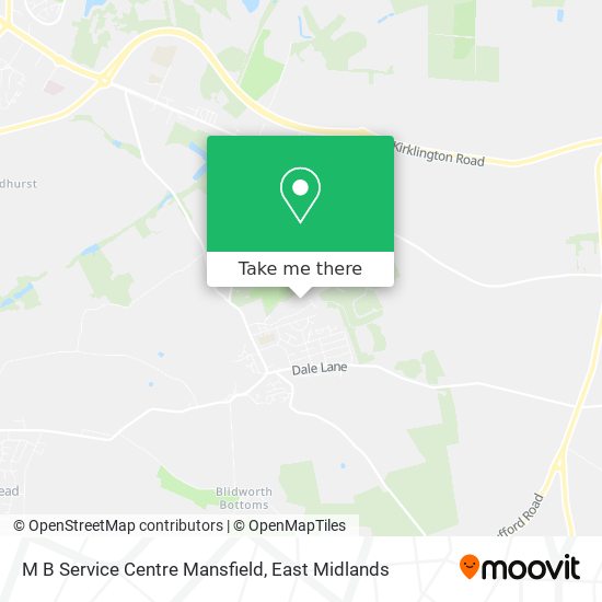 M B Service Centre Mansfield map