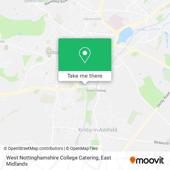 West Nottinghamshire College Catering map
