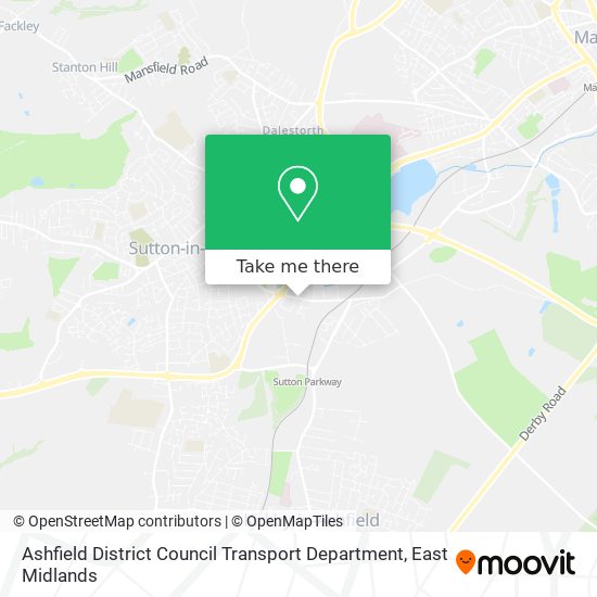 Ashfield District Council Transport Department map