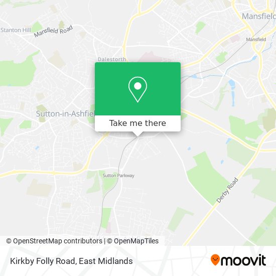 Kirkby Folly Road map