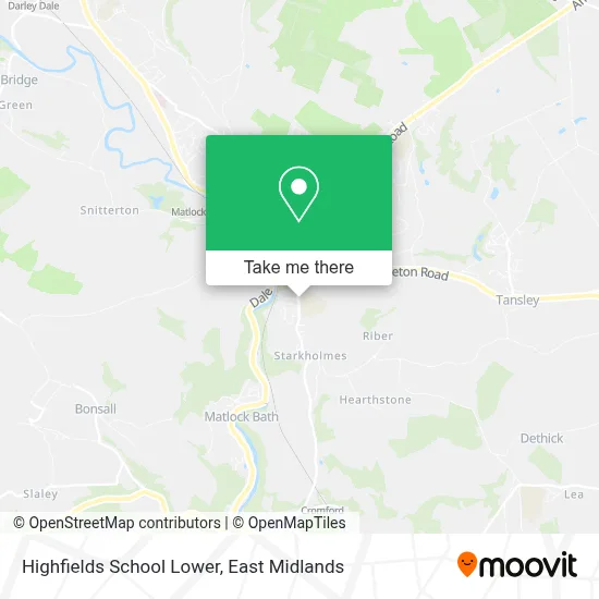 How to Get to Highfields School Lower in Derbyshire Dales by Bus?