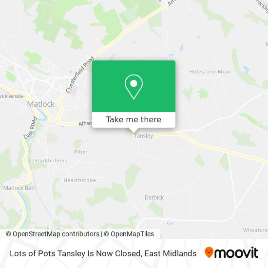 Lots of Pots Tansley Is Now Closed map