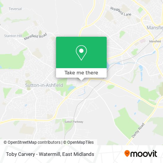 Toby Carvery - Watermill map