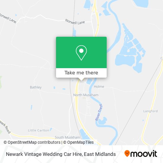 Newark Vintage Wedding Car Hire map